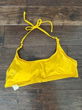 aerie Yellow Halter Bikini Top